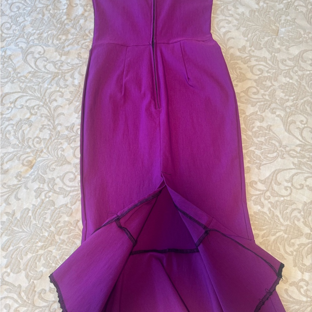 Purple Dress with Black Lace Detail Size Small - Picture 4 of 8